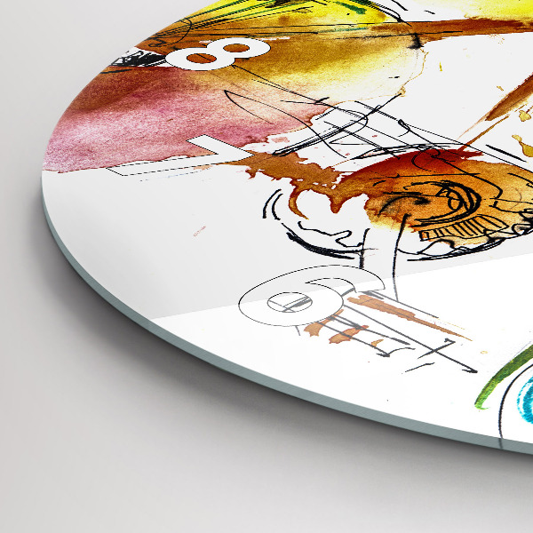 Zegar ścienny okrągły Malowany rower