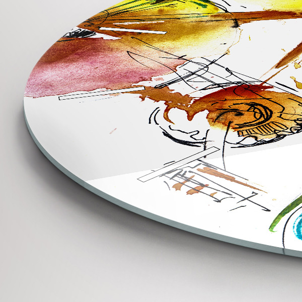 Zegar ścienny okrągły Malowany rower