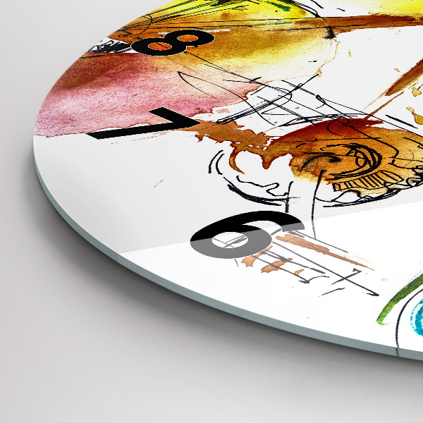 Zegar ścienny okrągły Malowany rower