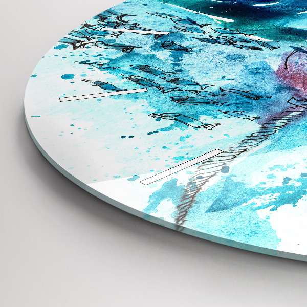 Zegar ścienny okrągły Malowana mewa