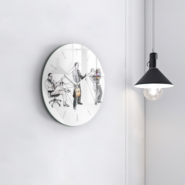Zegar ścienny okrągły Ludzie marionetki