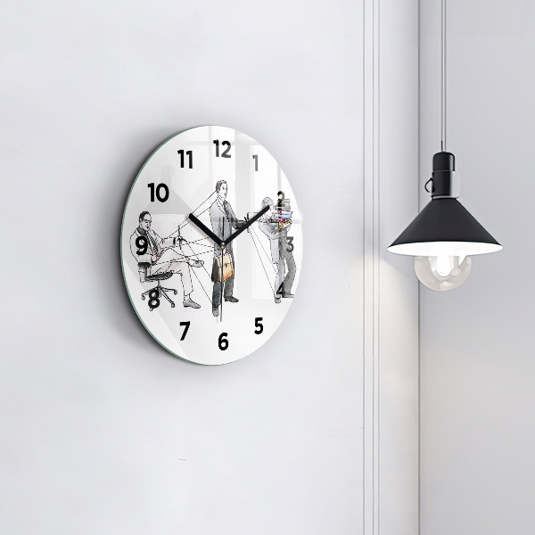 Zegar ścienny okrągły Ludzie marionetki