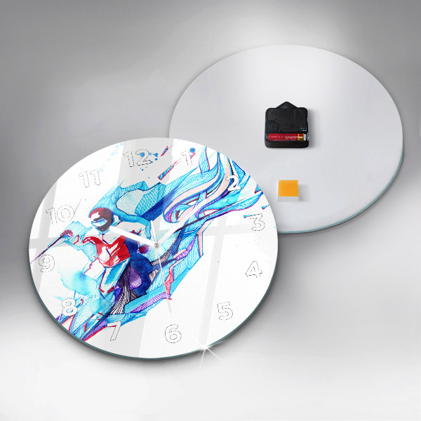 Zegar ścienny okrągły Narciarz