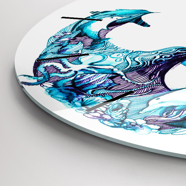 Zegar ścienny okrągły Morska kotwica