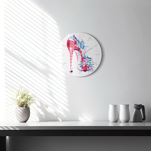 Zegar ścienny okrągły Czerwony obcas