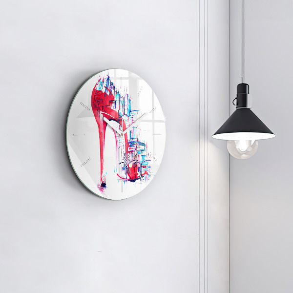 Zegar ścienny okrągły Czerwony obcas