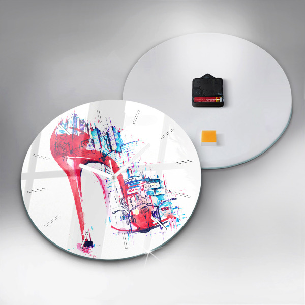 Zegar ścienny okrągły Czerwony obcas