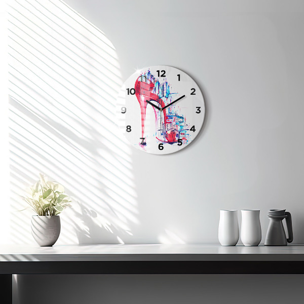 Zegar ścienny okrągły Czerwony obcas