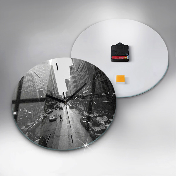 Zegar ścienny okrągły Ulice miasta Chicago