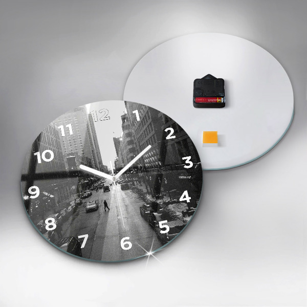 Zegar ścienny okrągły Ulice miasta Chicago
