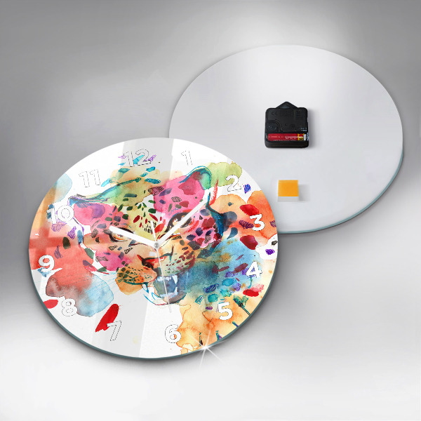 Zegar ścienny okrągły Abstrakcja dziki kot