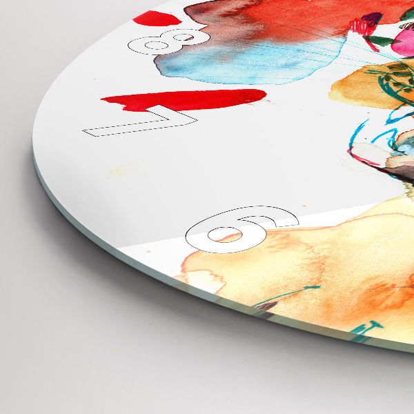 Zegar ścienny okrągły Abstrakcja dziki kot