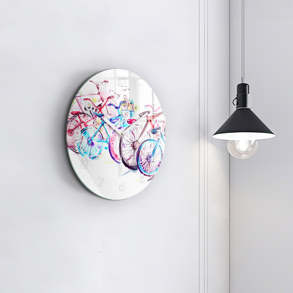 Zegar ścienny okrągły Kolorowe rowery miejskie