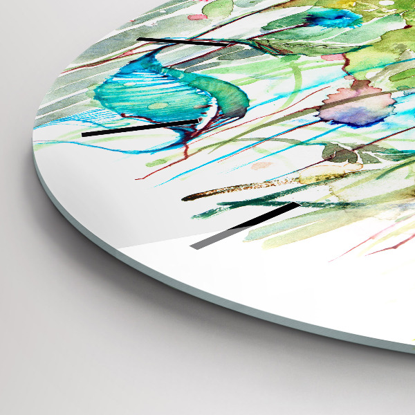 Zegar ścienny okrągły Kwiaty na łące