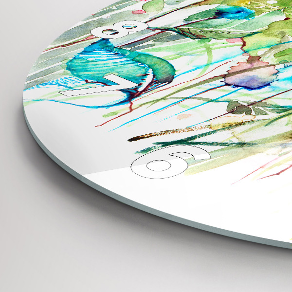 Zegar ścienny okrągły Kwiaty na łące