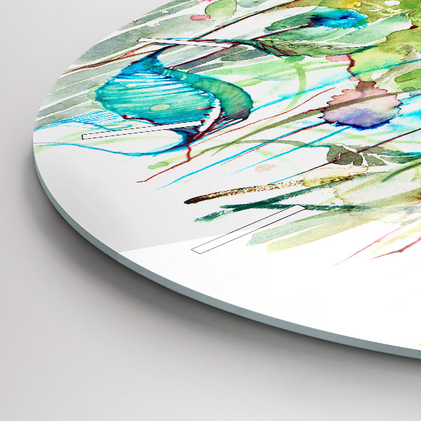 Zegar ścienny okrągły Kwiaty na łące