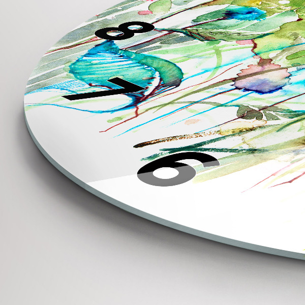 Zegar ścienny okrągły Kwiaty na łące