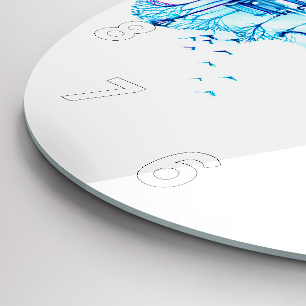 Zegar ścienny okrągły Wiolonczela park jezioro