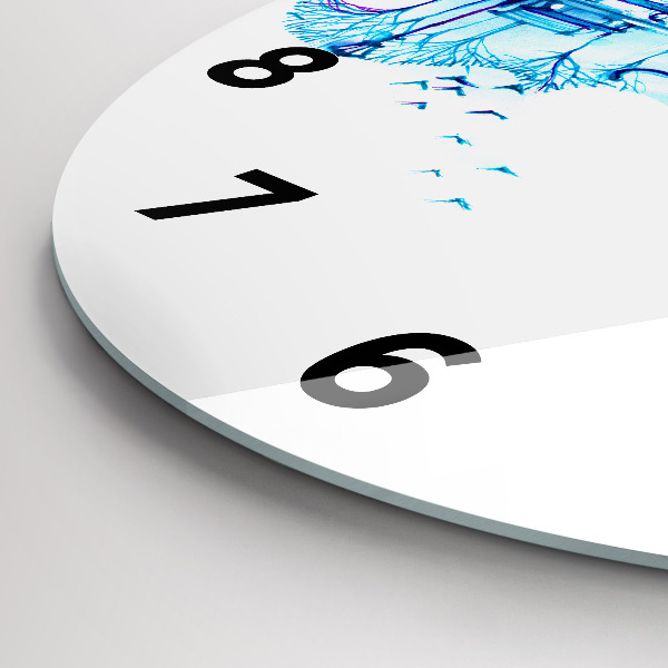 Zegar ścienny okrągły Wiolonczela park jezioro