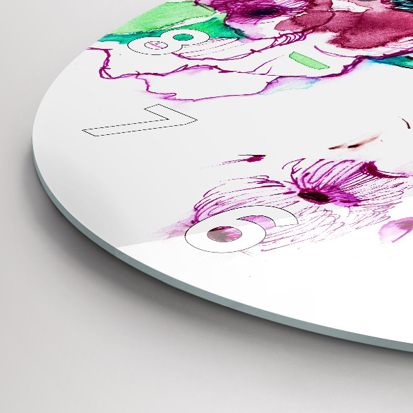 Zegar ścienny okrągły Kobieta w okularach