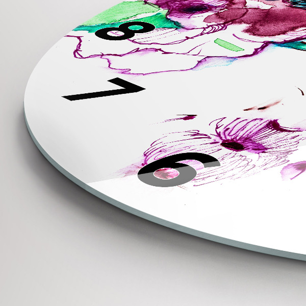 Zegar ścienny okrągły Kobieta w okularach