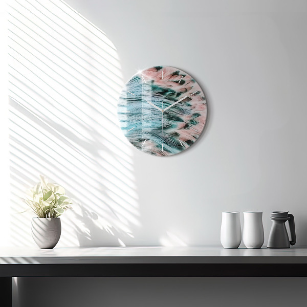 Zegar ścienny okrągły Kolorowe pióra