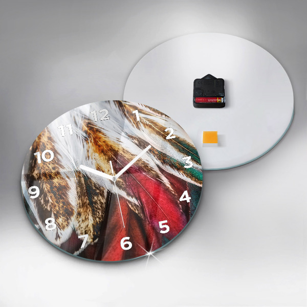 Zegar ścienny okrągły Jasnobrązowe pióra ptaka