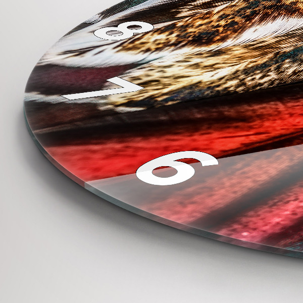 Zegar ścienny okrągły Jasnobrązowe pióra ptaka