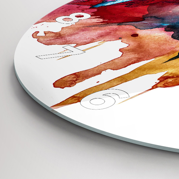 Zegar ścienny okrągły Kolorowa czerwona papuga