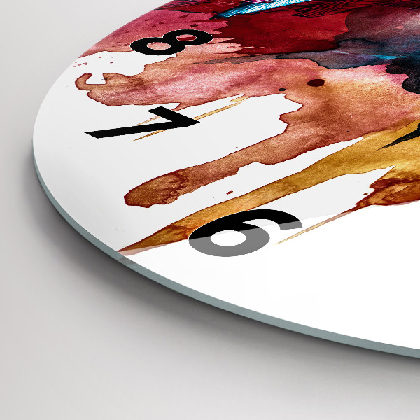 Zegar ścienny okrągły Kolorowa czerwona papuga