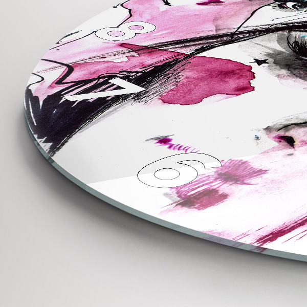 Zegar ścienny okrągły Wiele twarzy abstrakcja