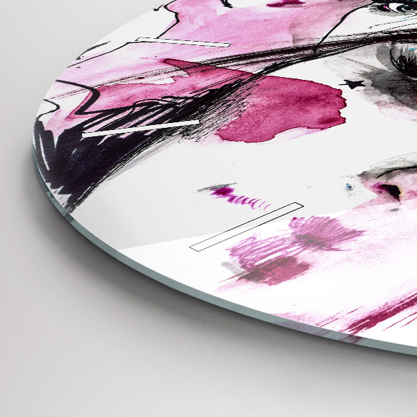 Zegar ścienny okrągły Wiele twarzy abstrakcja