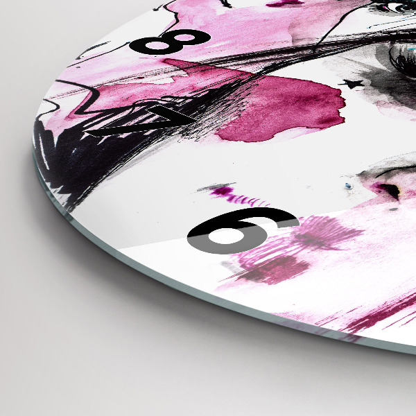 Zegar ścienny okrągły Wiele twarzy abstrakcja