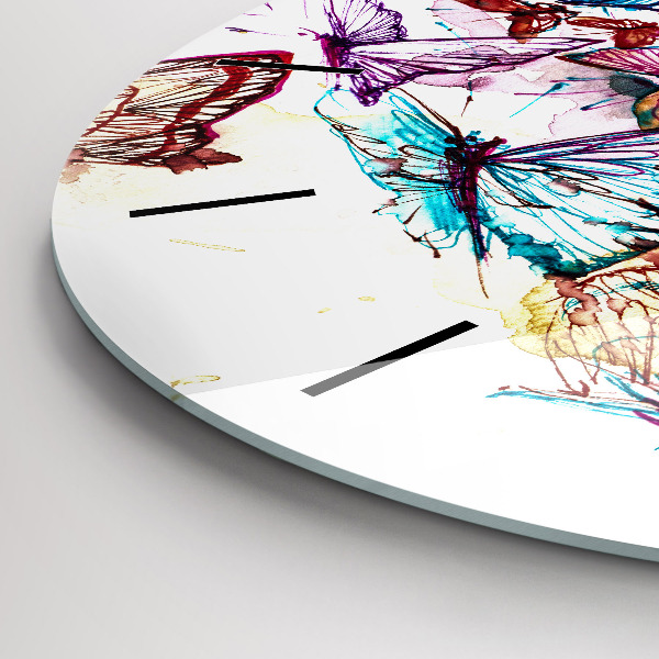 Zegar ścienny okrągły Kolorowe oko motyle