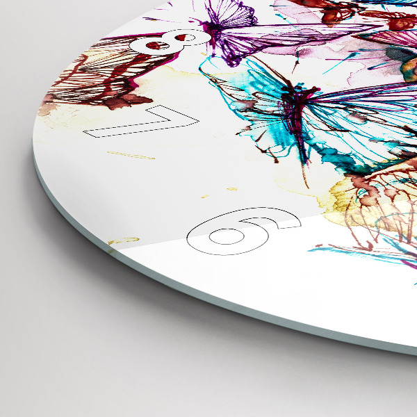 Zegar ścienny okrągły Kolorowe oko motyle