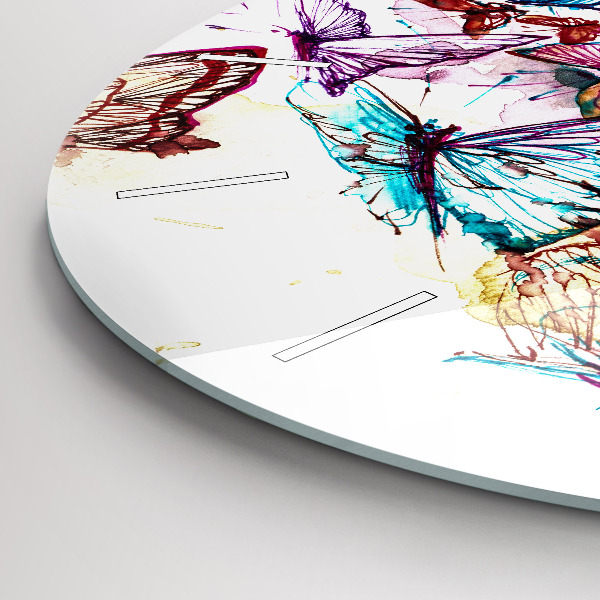 Zegar ścienny okrągły Kolorowe oko motyle