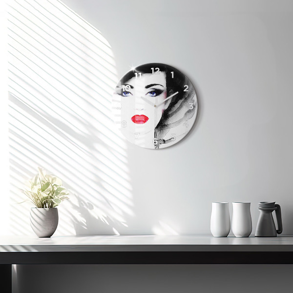 Zegar ścienny okrągły Portret kobiety