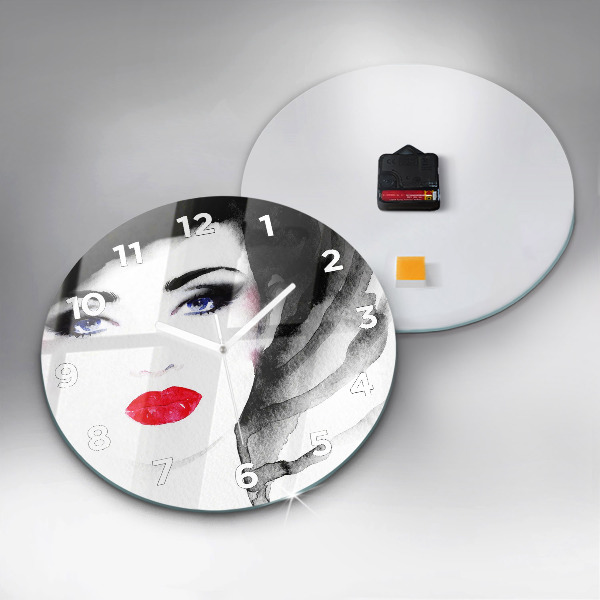 Zegar ścienny okrągły Portret kobiety