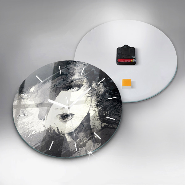 Zegar ścienny okrągły Kobieta – akwarele