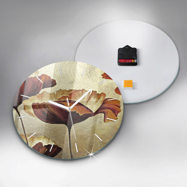 Zegar ścienny okrągły Malowane maki