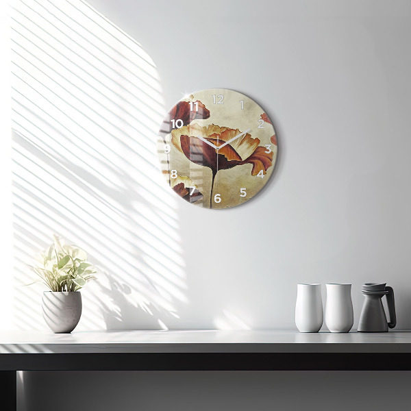 Zegar ścienny okrągły Malowane maki