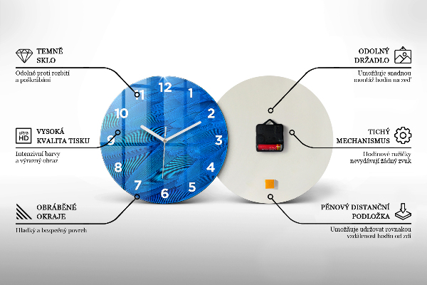 Zegar okrągły z nadrukiem Abstrakcja geometryczna