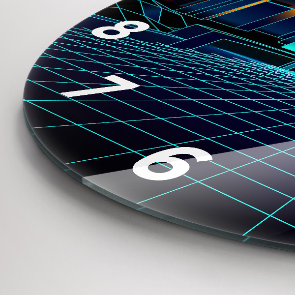 Zegar okrągły z nadrukiem Cyberprzestrzeń miasto