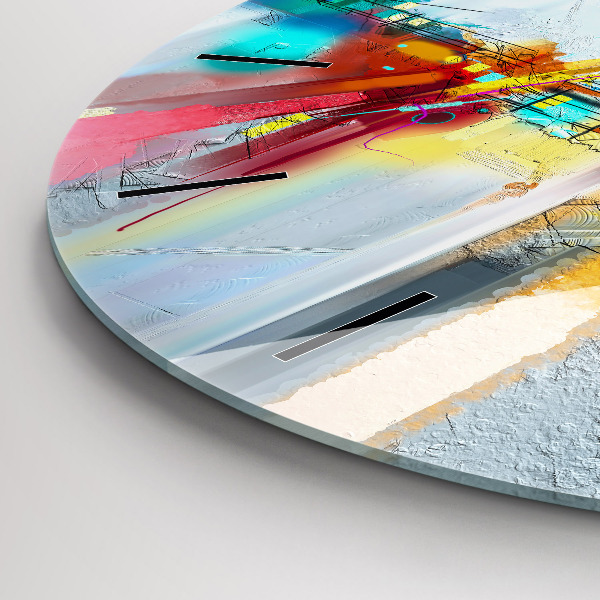 Zegar okrągły z nadrukiem Abstrakcyjny most