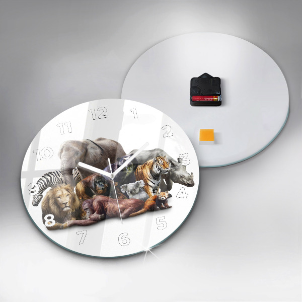 Zegar ścienny okrągły Dzikie zwierzęta