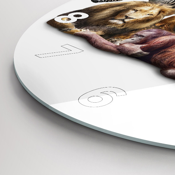 Zegar ścienny okrągły Dzikie zwierzęta