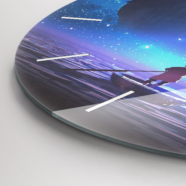 Zegar okrągły z nadrukiem Żaglowiec fantasy