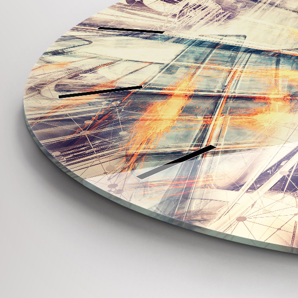 Zegar okrągły z nadrukiem Abstrakcyjny mechanizm