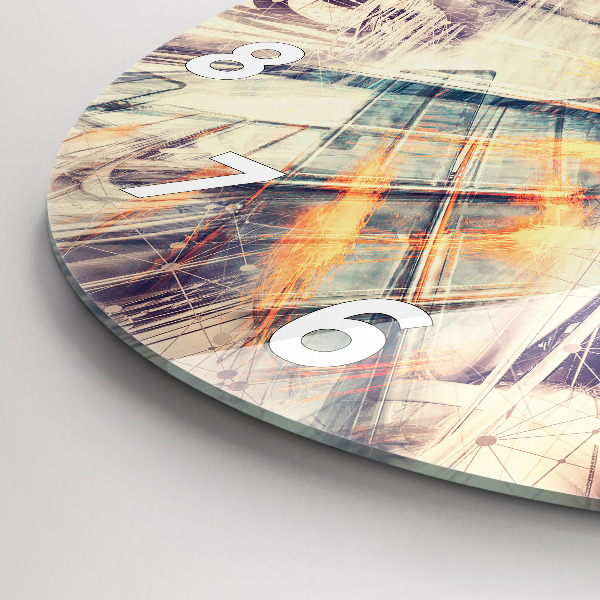 Zegar okrągły z nadrukiem Abstrakcyjny mechanizm