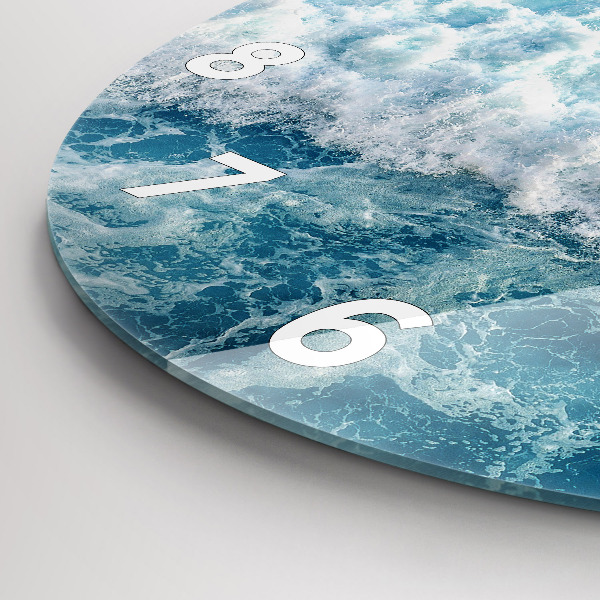 Zegar okrągły z nadrukiem Fale morze